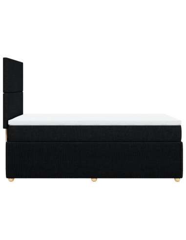 Giroletto a Molle con Materasso Nero 90x200 cm in Tessuto