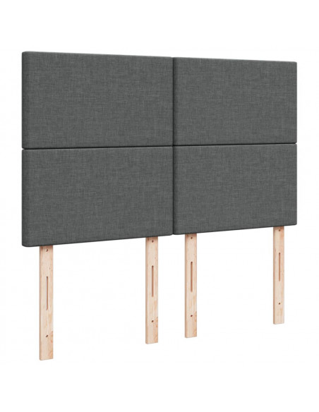Giroletto a Molle con Materasso Grigio Scuro 160x200 cm Tessuto