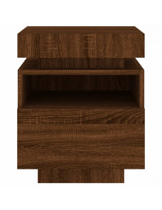 Comodino con Luci LED Rovere Marrone 40x39x48,5 cm 2