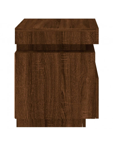 Comodino con Luci LED Rovere Marrone 40x39x48,5 cm