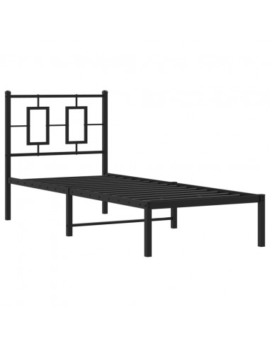 Giroletto con Testiera in Metallo Nero 75x190 cm