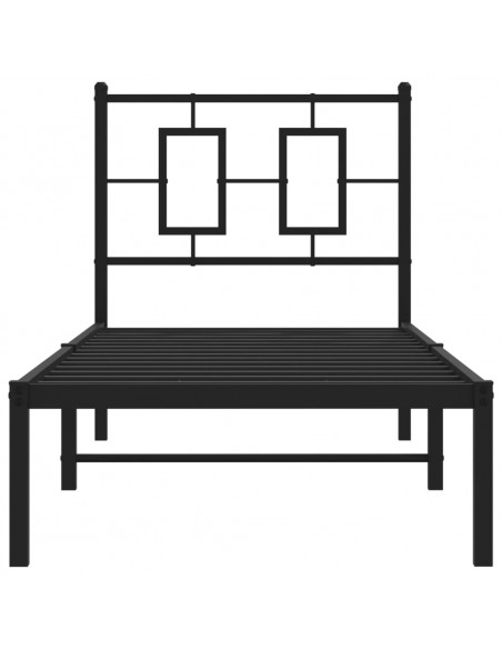 Giroletto con Testiera in Metallo Nero 75x190 cm
