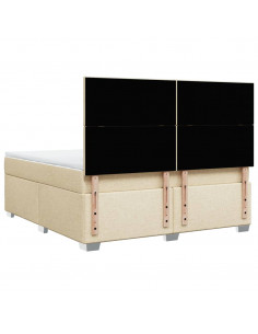 Giroletto a Molle con Materasso Crema 180x200 cm in Tessuto