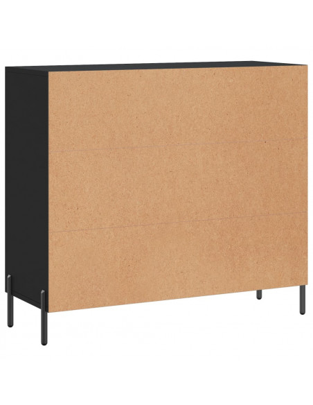 Credenza Nera 90x34x80 cm in Legno Multistrato
