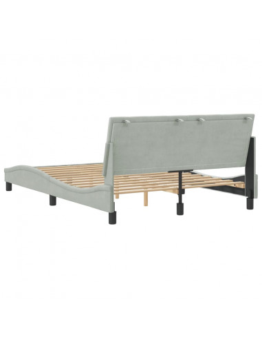 Giroletto con Testiera Grigio Chiaro 120x200 cm in Velluto