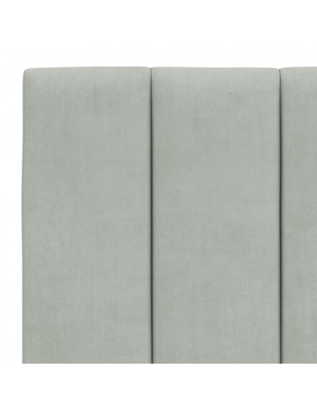 Giroletto con Testiera Grigio Chiaro 120x200 cm in Velluto