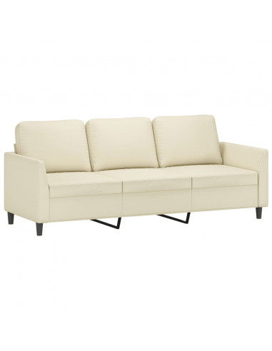 Divano a 3 Posti Crema 180 cm in Similpelle