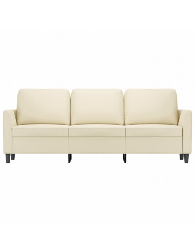 Divano a 3 Posti Crema 180 cm in Similpelle