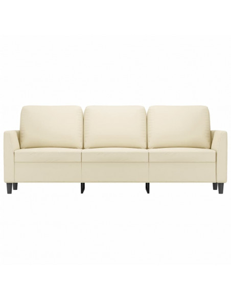 Divano a 3 Posti Crema 180 cm in Similpelle