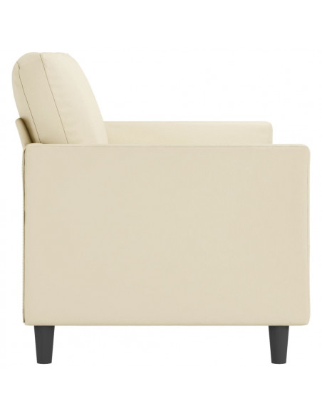 Divano a 3 Posti Crema 180 cm in Similpelle