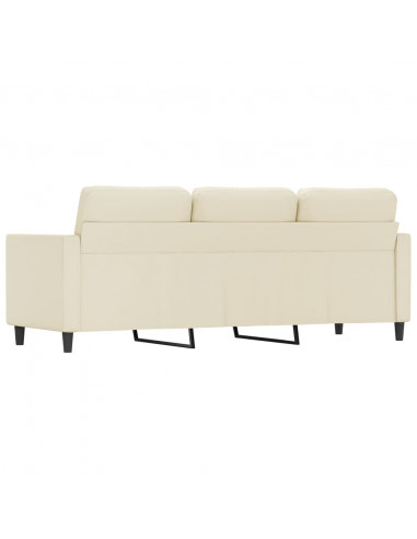 Divano a 3 Posti Crema 180 cm in Similpelle