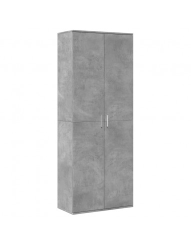 Credenza Grigio Cemento 70x35x180 cm in Legno Multistrato
