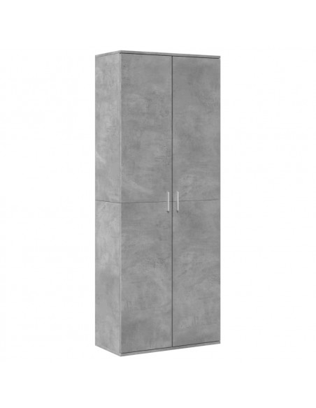 Credenza Grigio Cemento 70x35x180 cm in Legno Multistrato