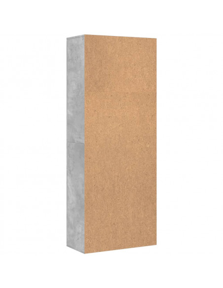 Credenza Grigio Cemento 70x35x180 cm in Legno Multistrato