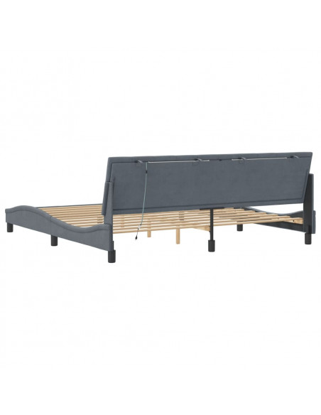 Giroletto con Luci LED Grigio Scuro 200x200 cm in Velluto