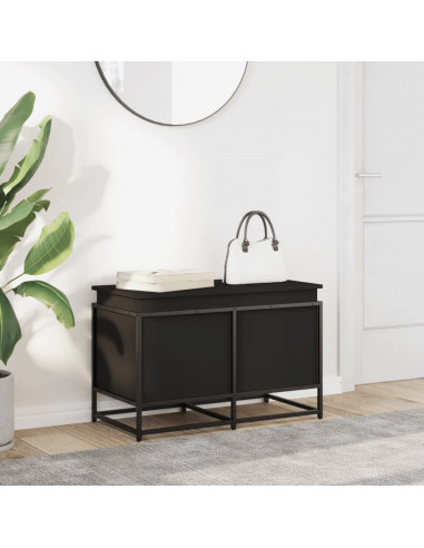 Contenitore con Coperchio Nero 80x40x51,5 cm in Truciolato