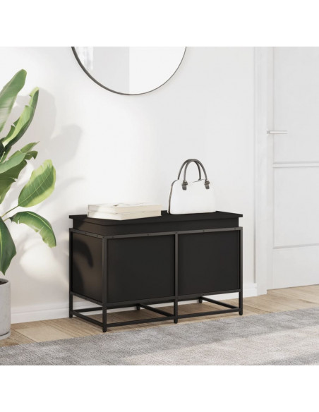 Contenitore con Coperchio Nero 80x40x51,5 cm in Truciolato