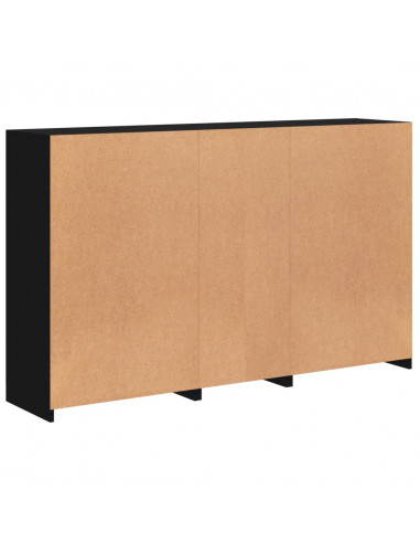 Credenza con Luci LED Nera 162x37x100 cm