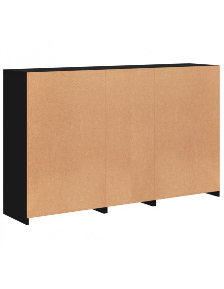 Credenza con Luci LED Nera 162x37x100 cm