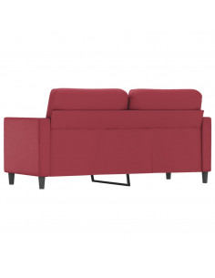 Divano a 2 Posti Rosso Vino 140 cm in Similpelle