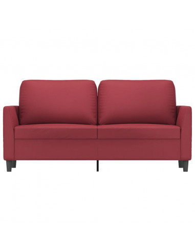 Divano a 2 Posti Rosso Vino 140 cm in Similpelle