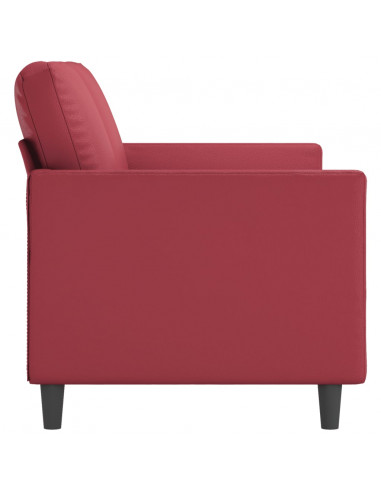 Divano a 2 Posti Rosso Vino 140 cm in Similpelle