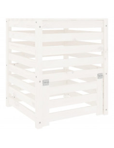 Compostiera Bianca 63,5x63,5x77,5 cm in Legno Massello di Pino 2