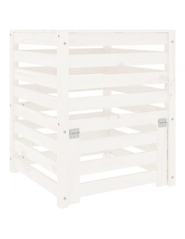 Compostiera Bianca 63,5x63,5x77,5 cm in Legno Massello di Pino