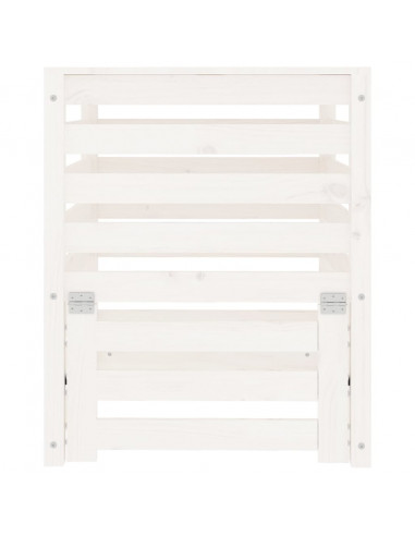 Compostiera Bianca 63,5x63,5x77,5 cm in Legno Massello di Pino