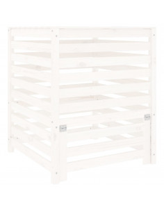 Compostiera Bianca 82,5x82,5x99,5 cm in Legno Massello di Pino 2