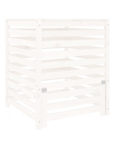 Compostiera Bianca 82,5x82,5x99,5 cm in Legno Massello di Pino
