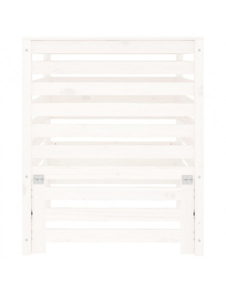 Compostiera Bianca 82,5x82,5x99,5 cm in Legno Massello di Pino