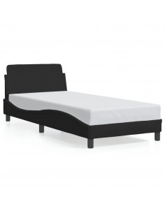 Giroletto con Testiera Nero 80x200 cm in Tessuto 2