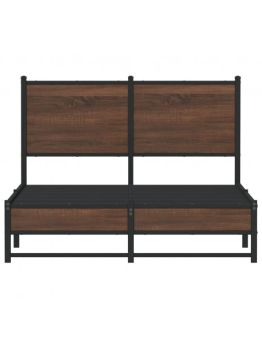 Giroletto con Testiera in Metallo Rovere Marrone 120x200 cm