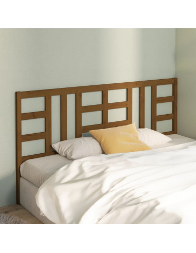 Testiera per Letto Miele 206x4x100 cm in Legno Massello di Pino