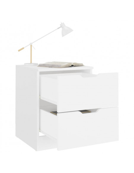 Comodino Bianco 40x40x50 cm in Legno Multistrato