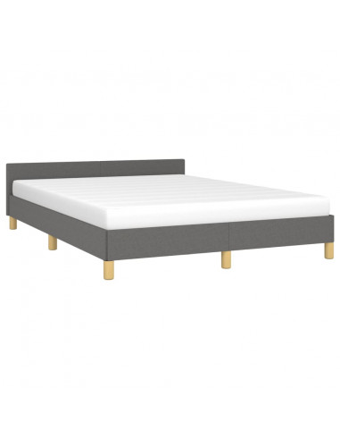 Giroletto con Testiera Grigio Scuro 140x190 cm in Tessuto