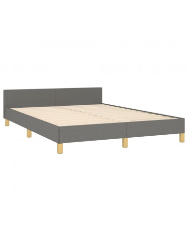 Giroletto con Testiera Grigio Scuro 140x190 cm in Tessuto