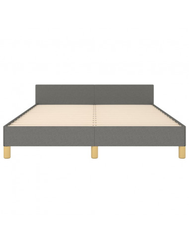 Giroletto con Testiera Grigio Scuro 140x190 cm in Tessuto