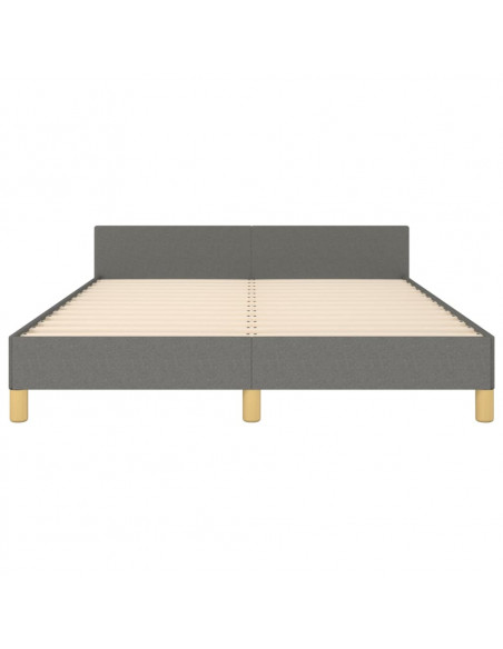 Giroletto con Testiera Grigio Scuro 140x190 cm in Tessuto