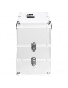 Valigia per Cosmetici 37x24x40 cm Argento in Alluminio