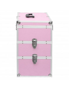 Valigia per Cosmetici 37x24x40 cm Rosa in Alluminio