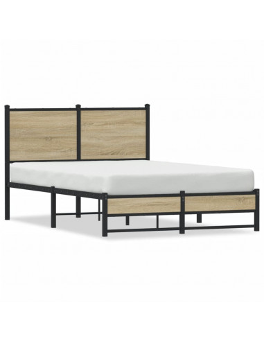 Giroletto con Testiera in Metallo Rovere Sonoma 120x200 cm