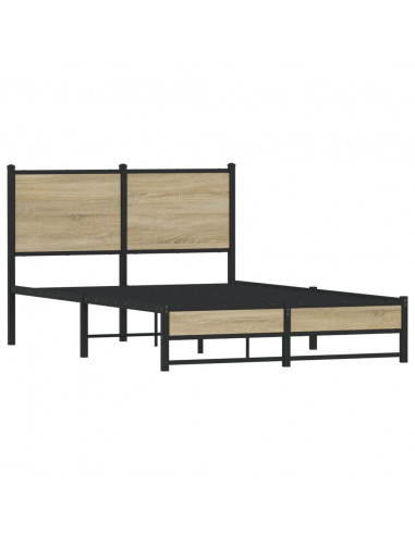 Giroletto con Testiera in Metallo Rovere Sonoma 120x200 cm