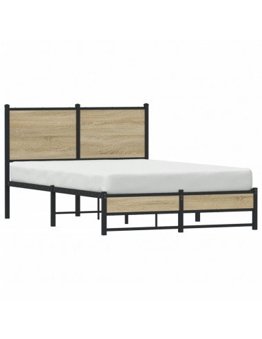 Giroletto con Testiera in Metallo Rovere Sonoma 120x200 cm