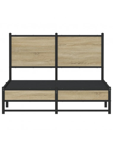 Giroletto con Testiera in Metallo Rovere Sonoma 120x200 cm