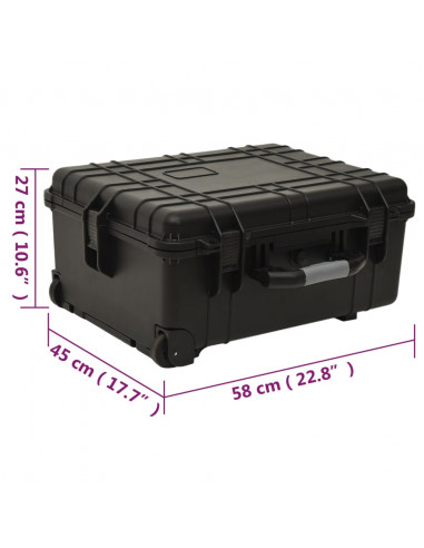 Valigetta da Volo con Ruote Nera 58x45x27 cm in PP