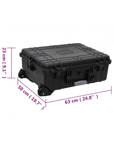 Valigetta da Volo con Ruote Nera 63x50x23 cm in PP