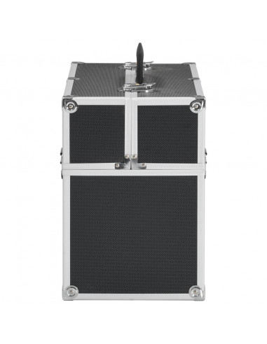 Valigia per Cosmetici 38x23x34 cm Nera in Alluminio