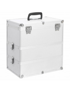 Valigia per Cosmetici 37x24x40 cm Argento in Alluminio 2